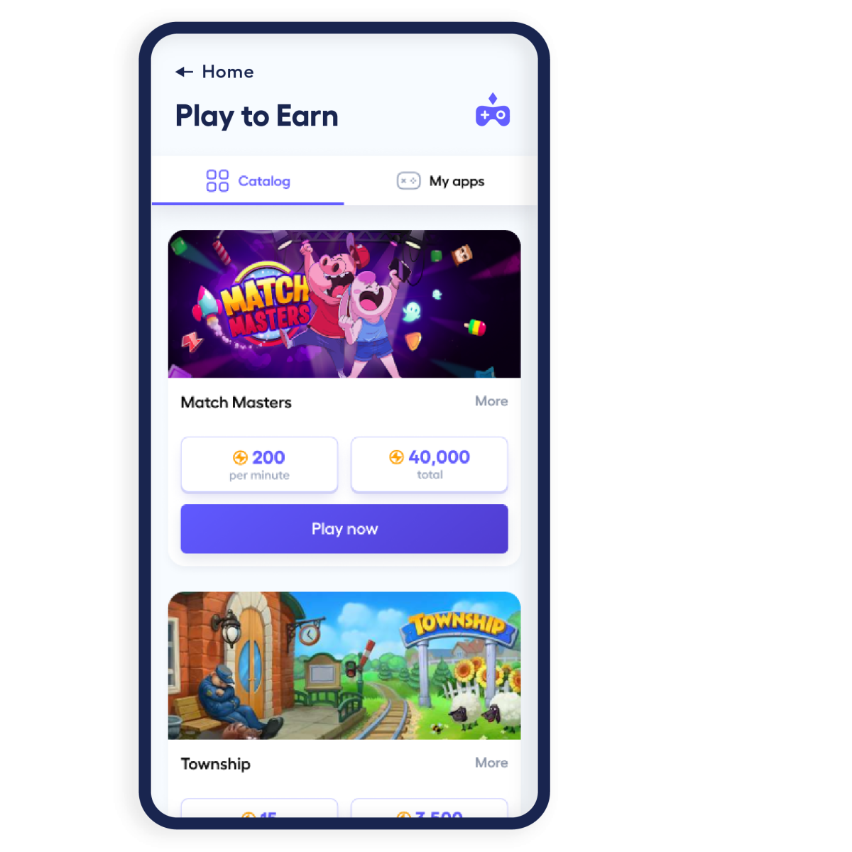 phone screen showing playtime monetization user flow